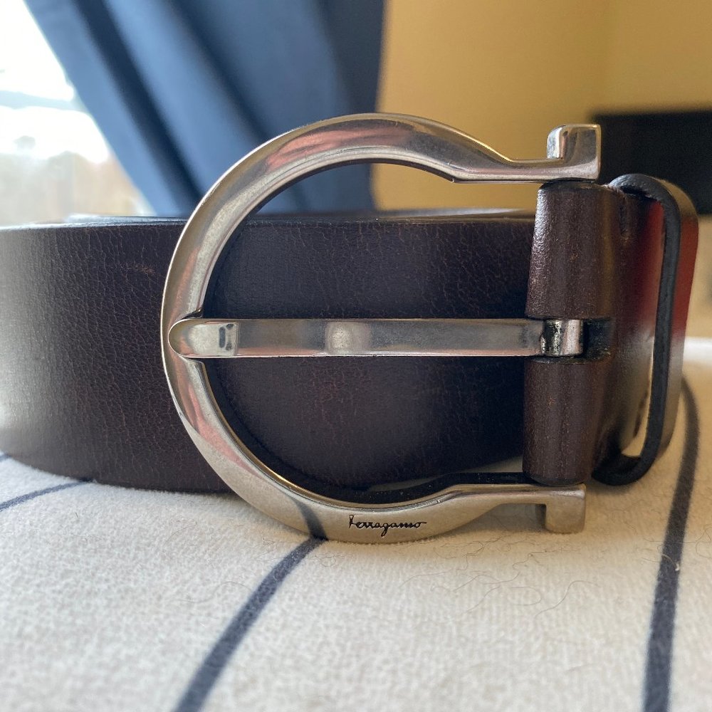 Salvatore Ferragamo Brown Leather Belt - Size 38